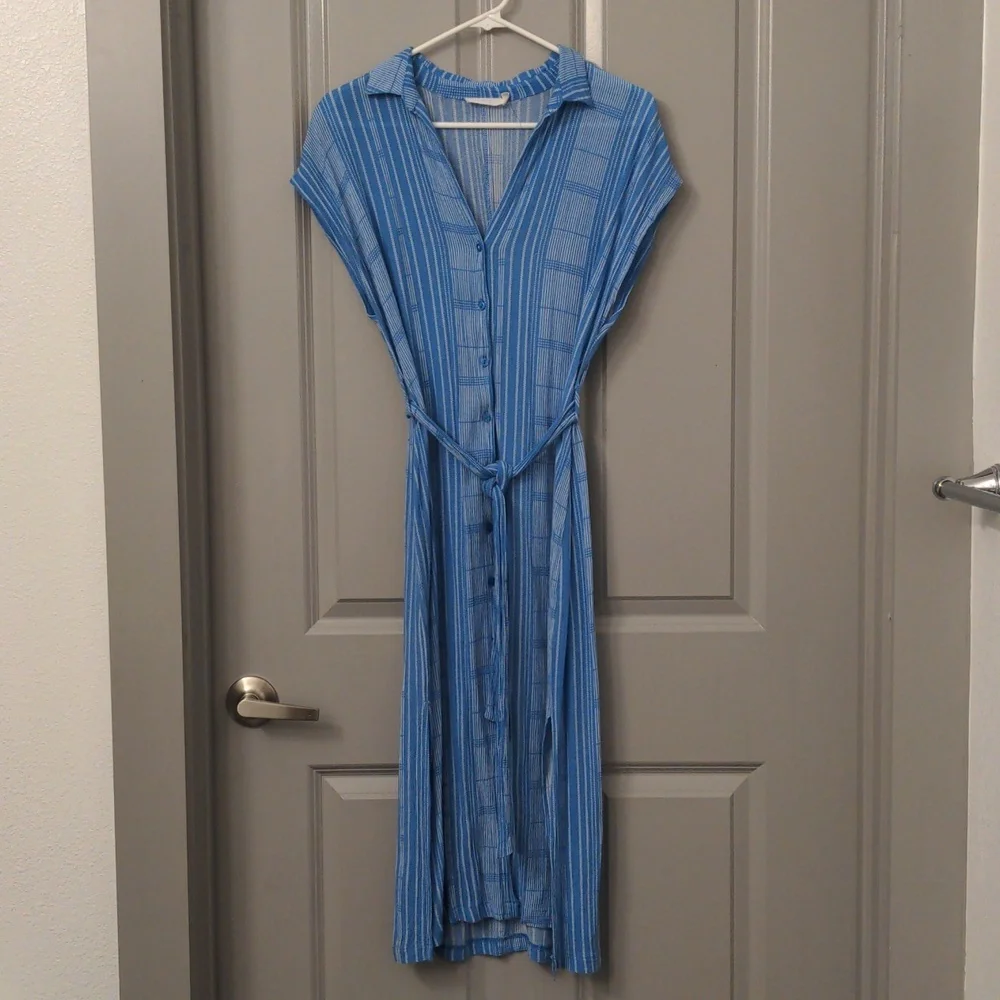 Lush Blue & White Striped Dress - Picture 6 of 13